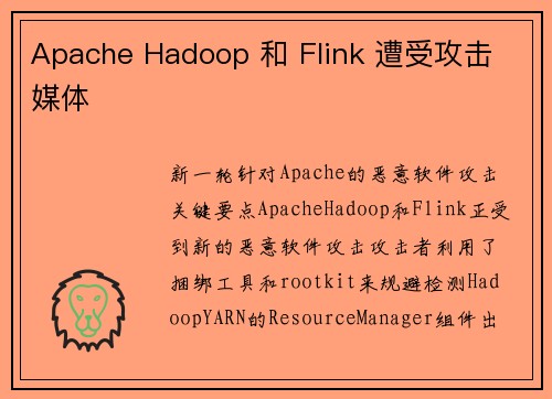 Apache Hadoop 和 Flink 遭受攻击 媒体